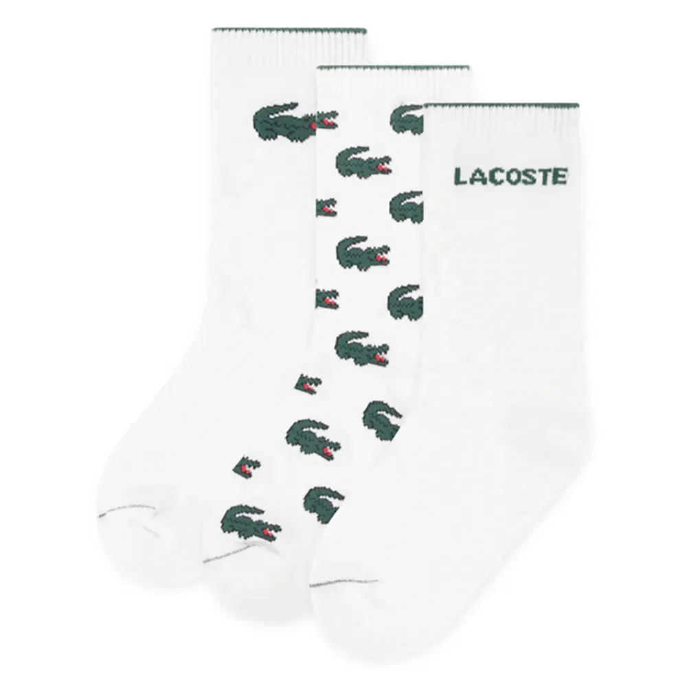 Набор носков Croc Crew Lacoste Kids, белый