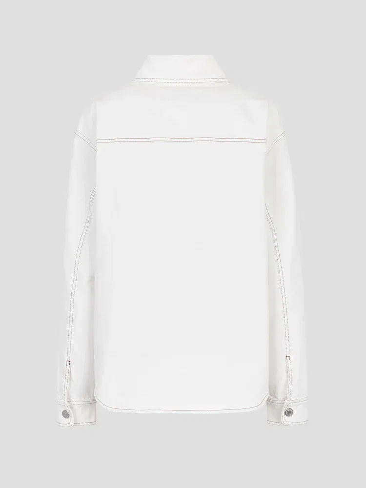 Оверсайз рубашка Ami De Coeur Overshirt AMI PARIS, White — фото 2
