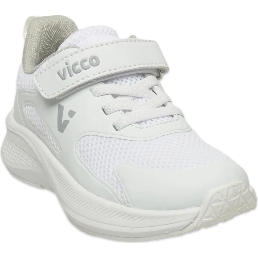 Детские кроссовки для девочек легкие с логотипом Karon Patik, White Vicco — фото 3