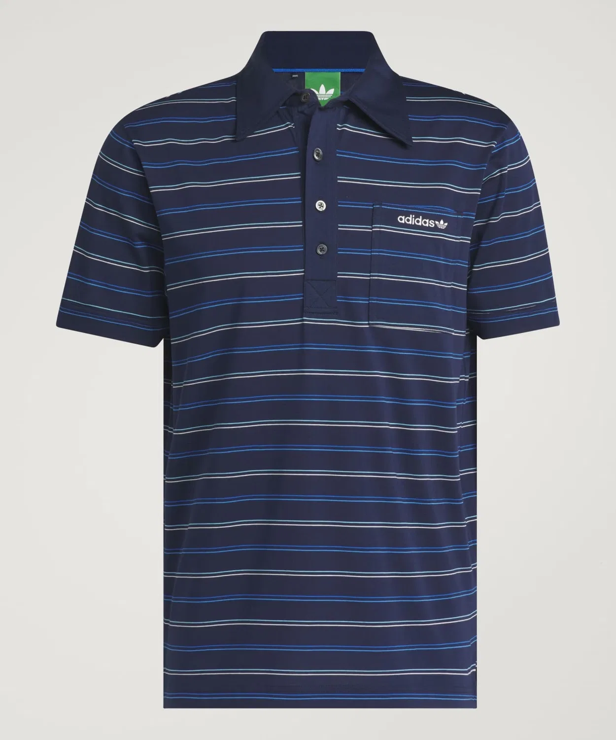 Мужское поло с коротким рукавом Adidas Golf Archive Stripe, Blue — фото 4