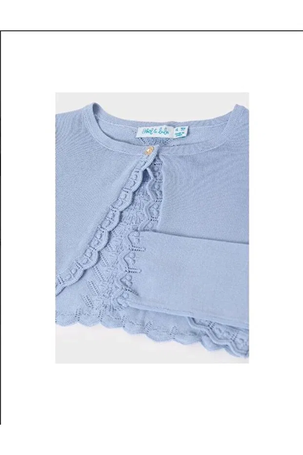Детский кардиган для девочек хлопковый Abel&Lula girl mercerized polera 5366 Abel & Lula, Blue — фото 2