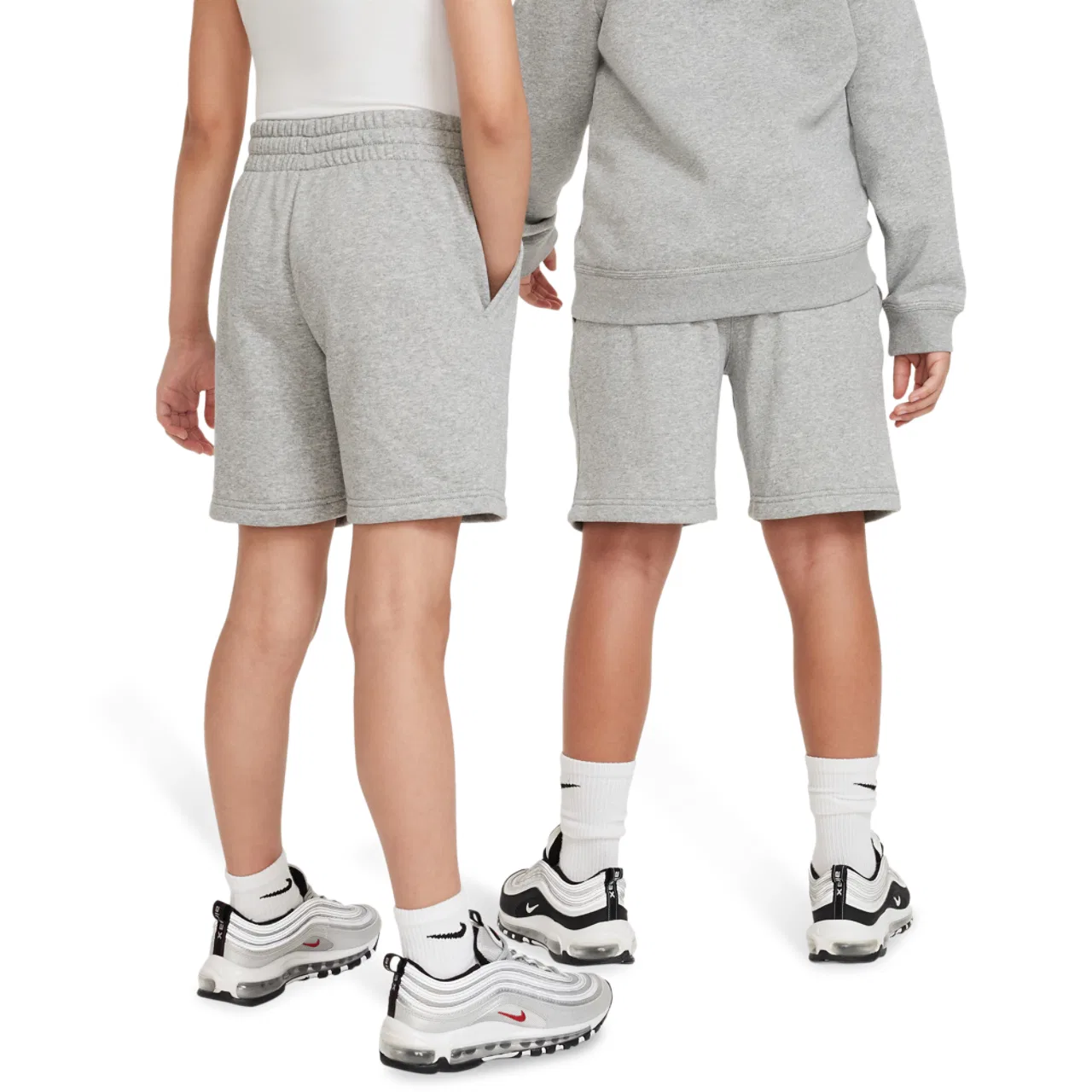 Шорты для мальчиков Club Fleece Nike, серый/белый — фото 2