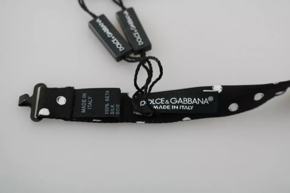 Черный горошек регулируемый галстук-бабочка на шею Dolce & Gabbana — фото 3