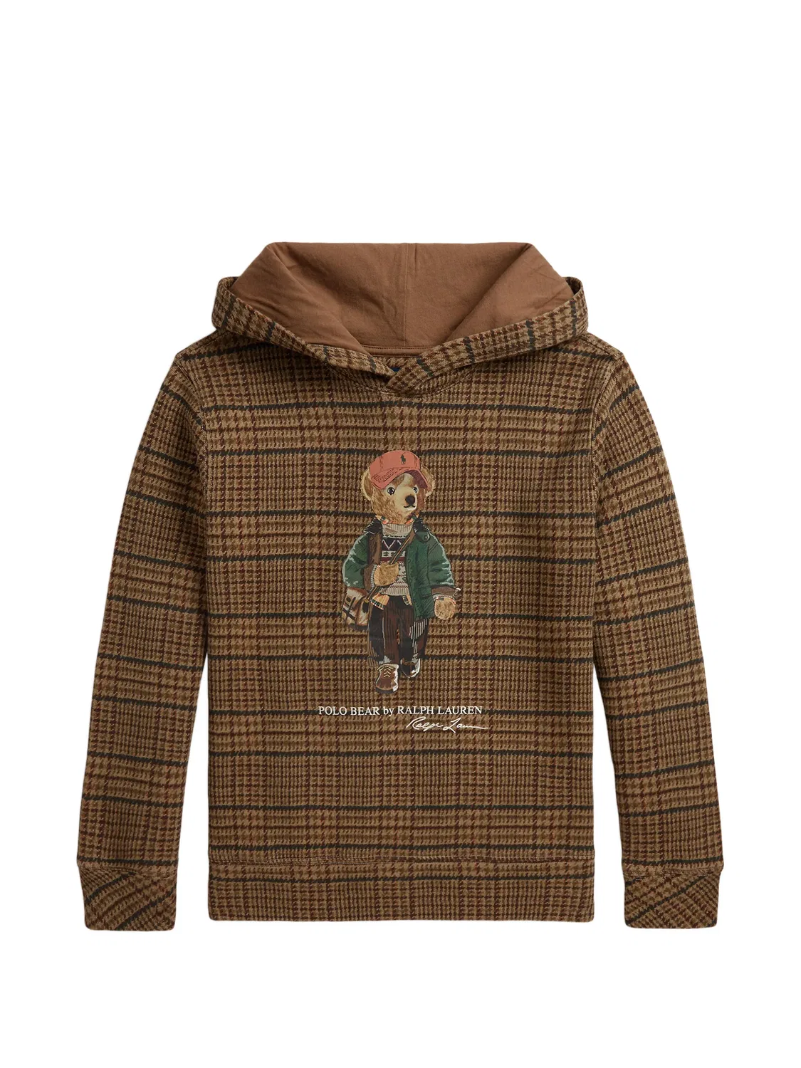Худи Polo Bear в клетку Polo Ralph Lauren Kids, коричневый
