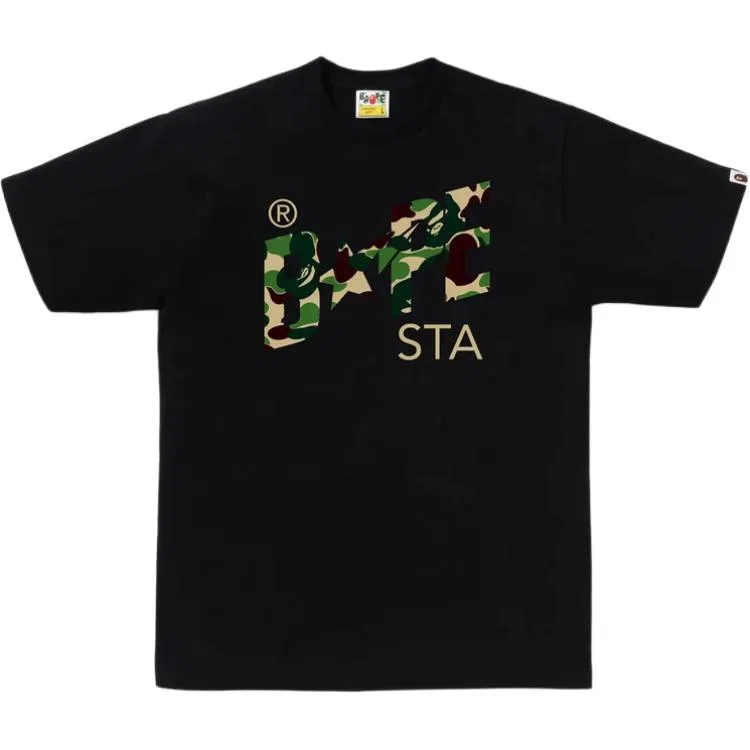 Футболка детская свободного кроя с камуфляжным принтом A BATHING APE, Black×Green