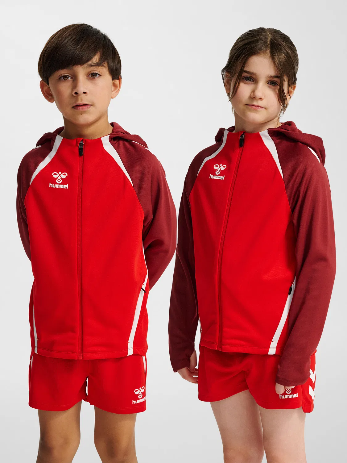 Детская куртка с принтом Hmllead 2.0 Zip Hoodie Kids Hummel, Rot Bordeaux