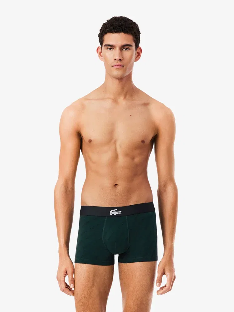 Боксеры LACOSTE с диагональным логотипом, 3 шт, Black