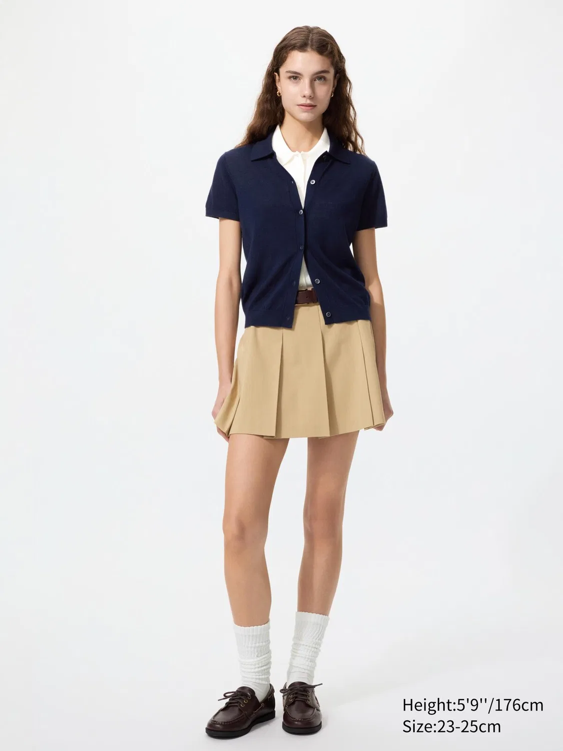 Носки Uniqlo, длинные свободные, для повседневной носки, кремовый — фото 2