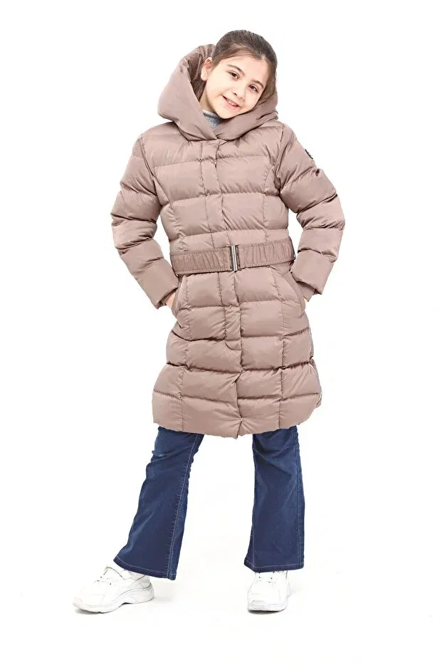 Детское пальто для девочек двубортное Benitto Kids, Brown