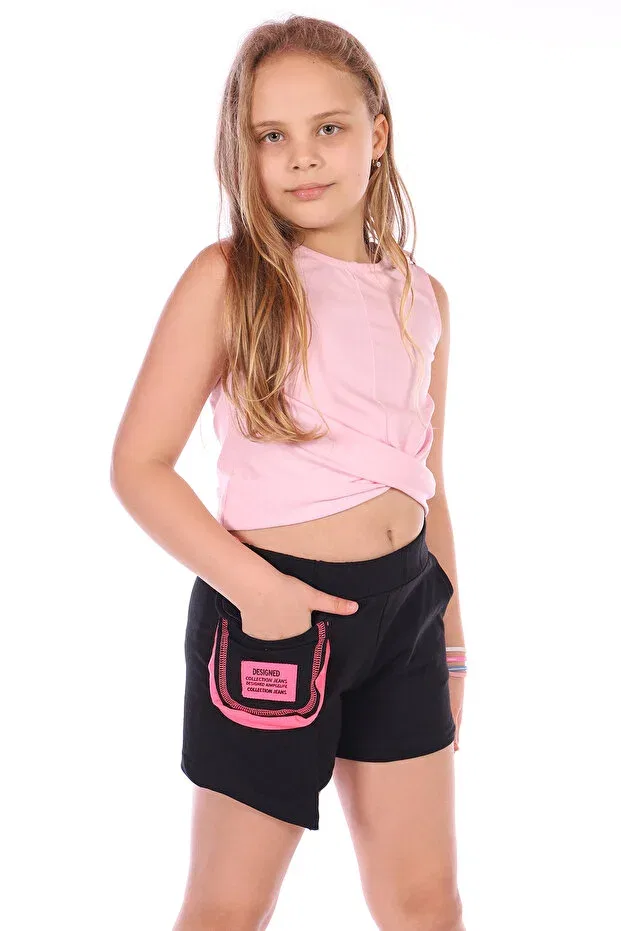 Детские шорты для девочек хлопковые Toontoy, Neon Pink