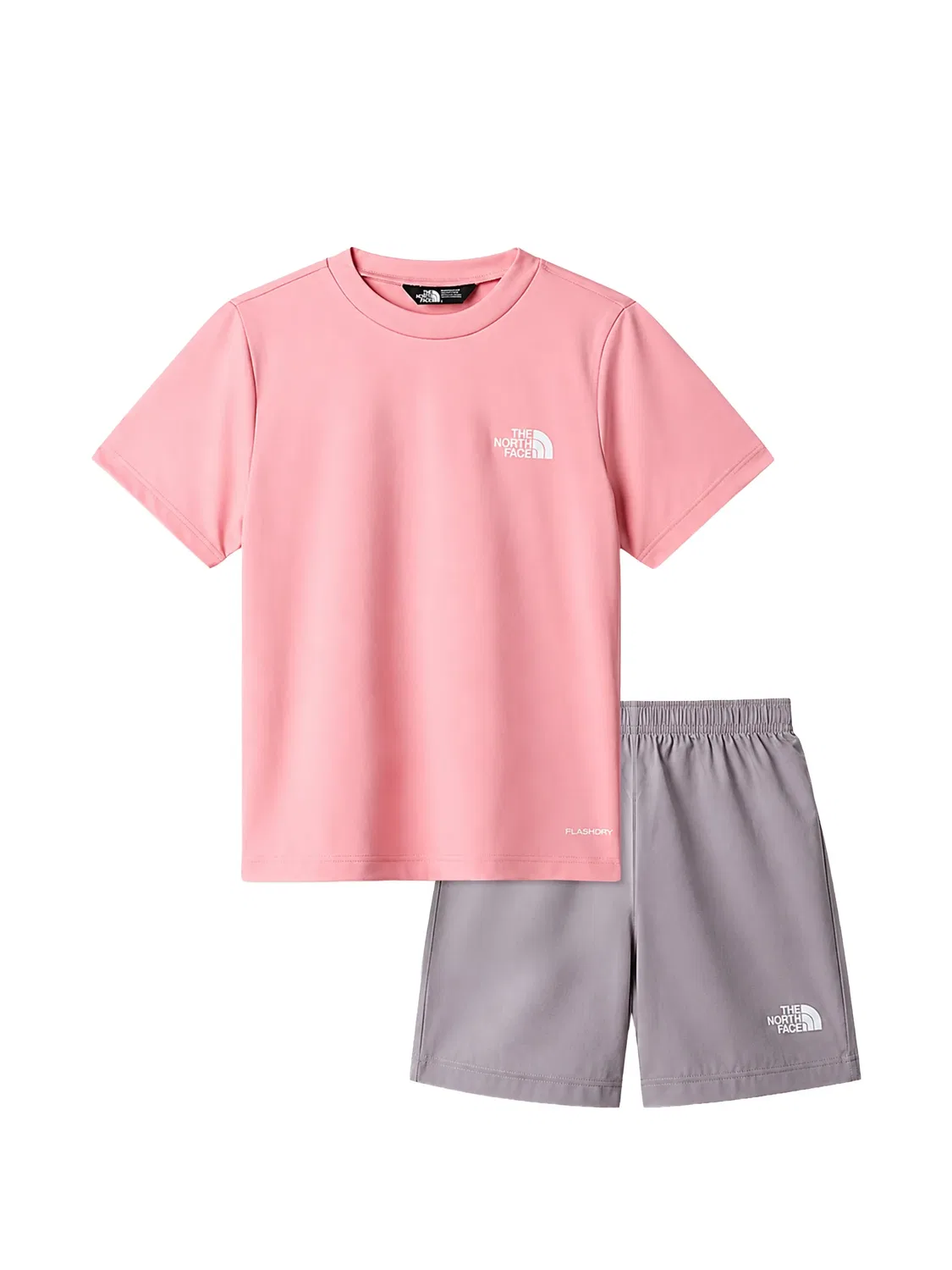 Комплект 24/7 из топа и шортов с логотипом The North Face Kids, розовый