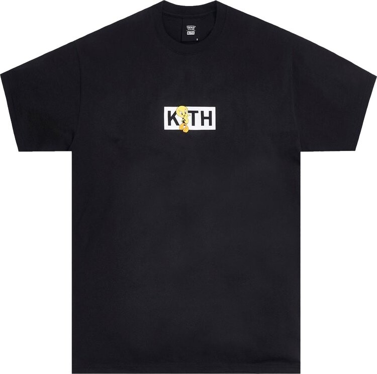 

Футболка Kith x Looney Tunes Tweety Classic Logo Tee 'Black', черный