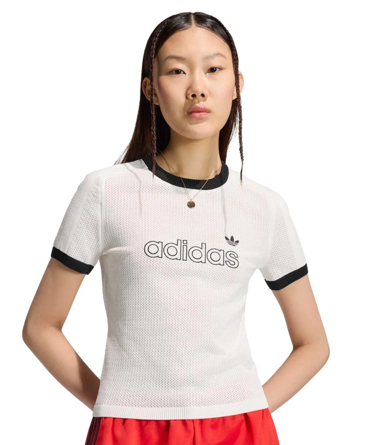 Женская футболка с коротким рукавом из полиэстера Mesh Cali Adidas, Белая