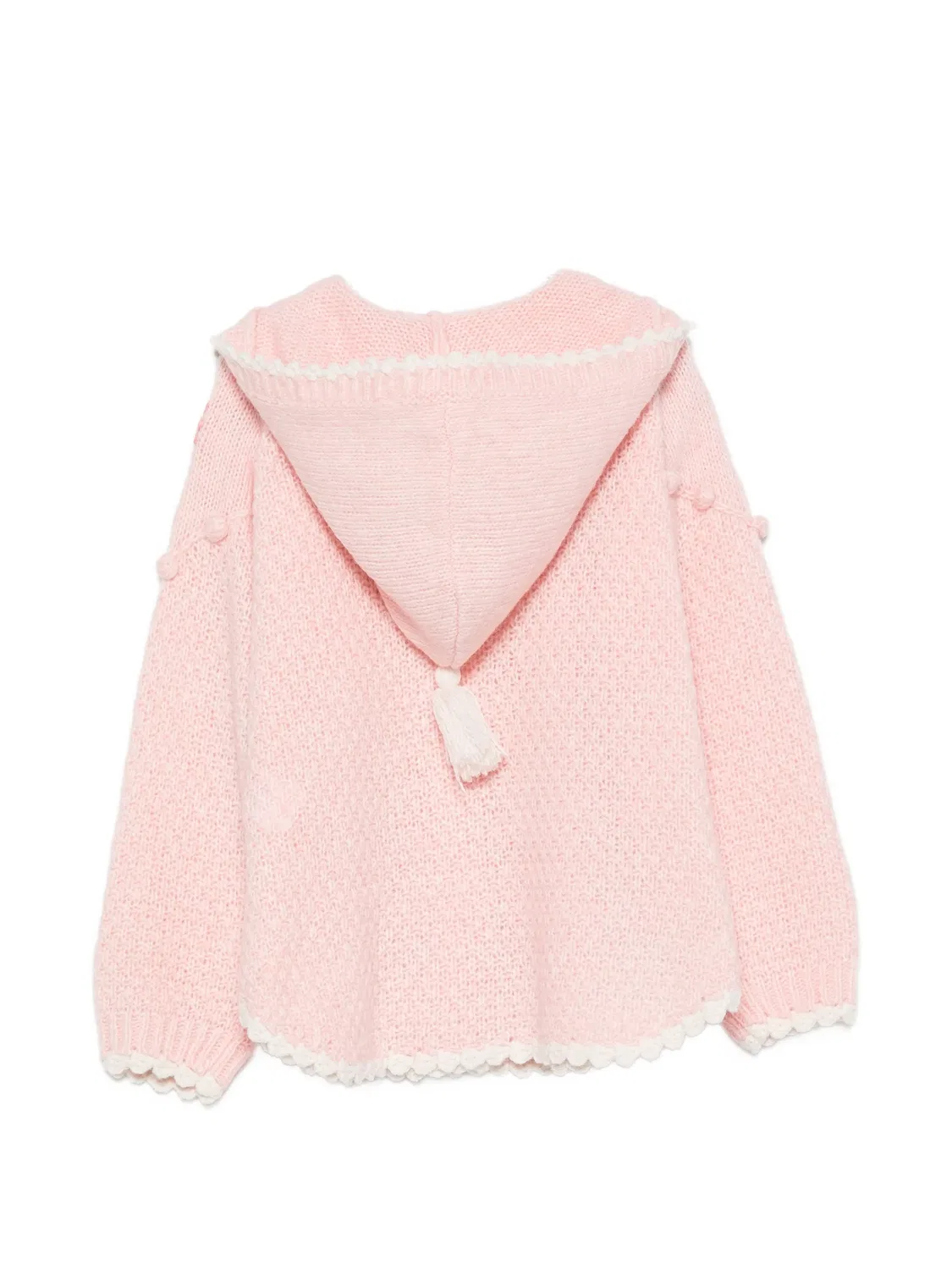 Кардиган с цветочной вышивкой и капюшоном Louise Misha Kids, розовый — фото 2
