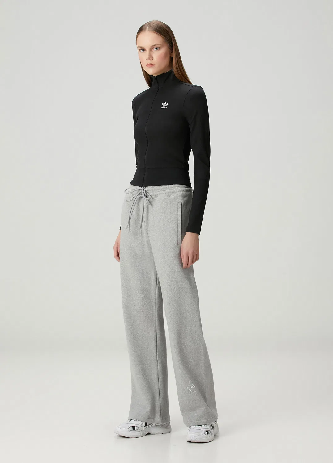 Спортивные брюки Straight Leg Adidas, светло-серый