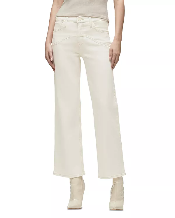 

Джинсы Rosie с высокой посадкой, широкими штанинами и длиной до щиколотки, цвет экрю. Hudson, белый