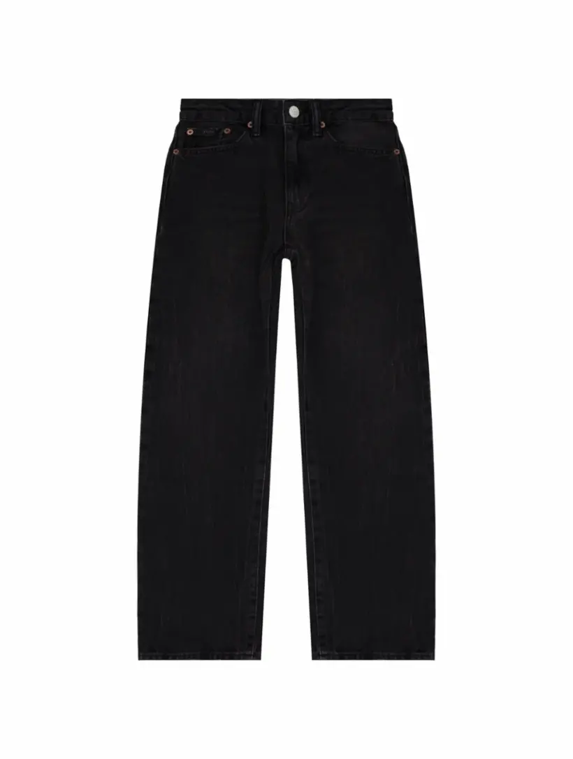 

Широкие джинсы с эффектом потертости Ralph Lauren, черный