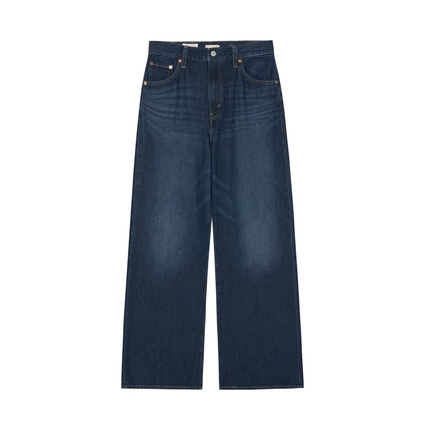 Джинсы женские широкие темно-синие Levis