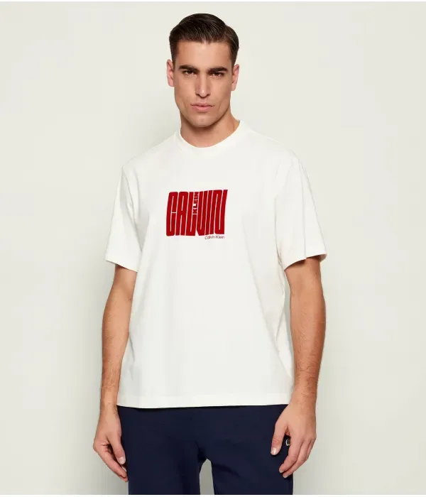 Футболка regular fit Calvin Klein, экрю