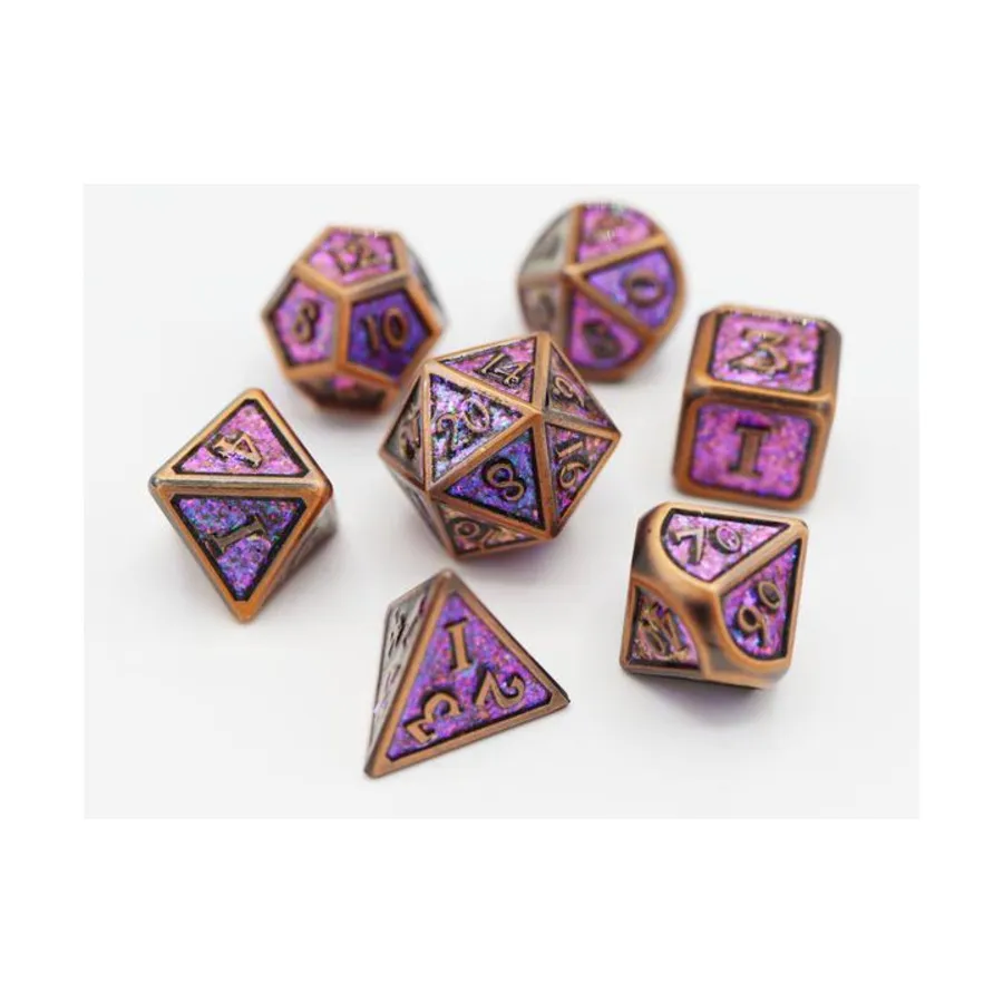 

Поли-набор - медное конфетти (7), Dice Sets - Metal (Foam Brain Games)