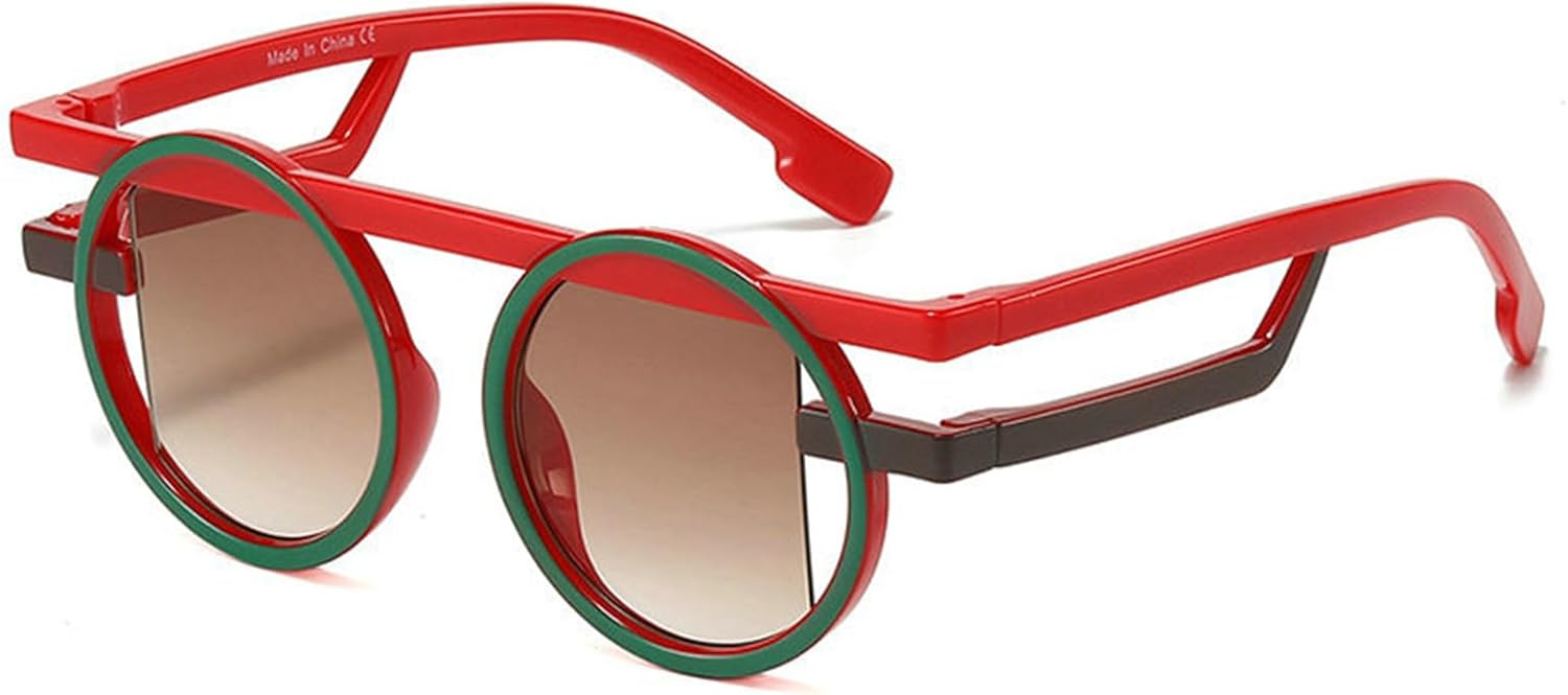 

Willochra Y2K Модные большие круглые солнцезащитные очки для женщин, контрастные цветовые оттенки, защита от УФ-излучения UV400, ретро-очки для мужчин, трендовые градиентные солнцезащитные очки, C1