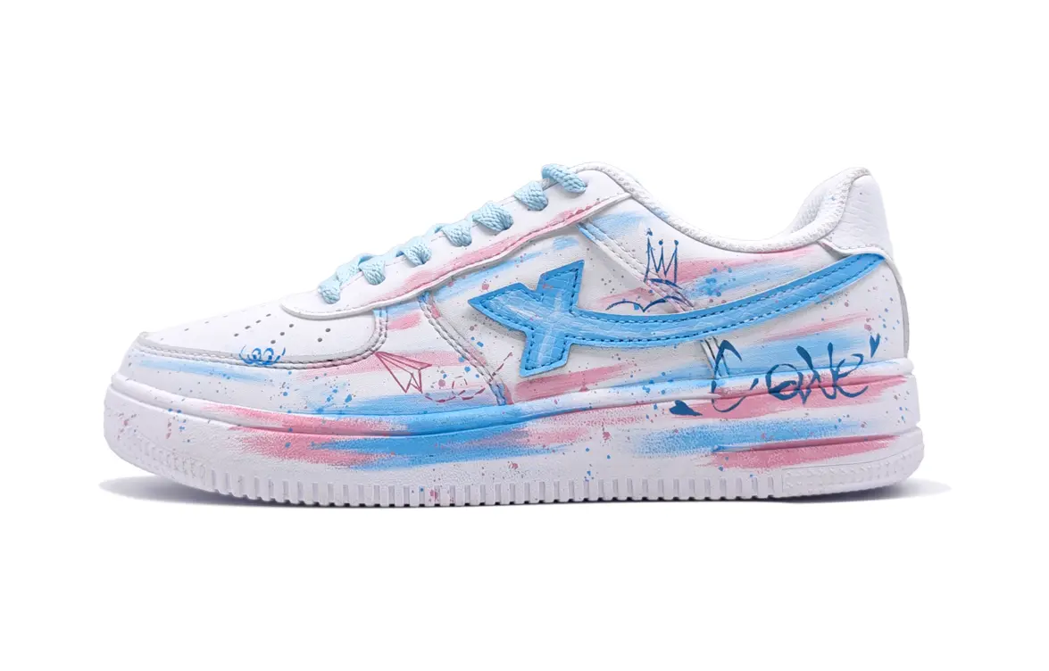 

XTEP Кроссовки Air Force One с низким верхом для скейтборда, противоскользящие, износостойкие, мужские, белые