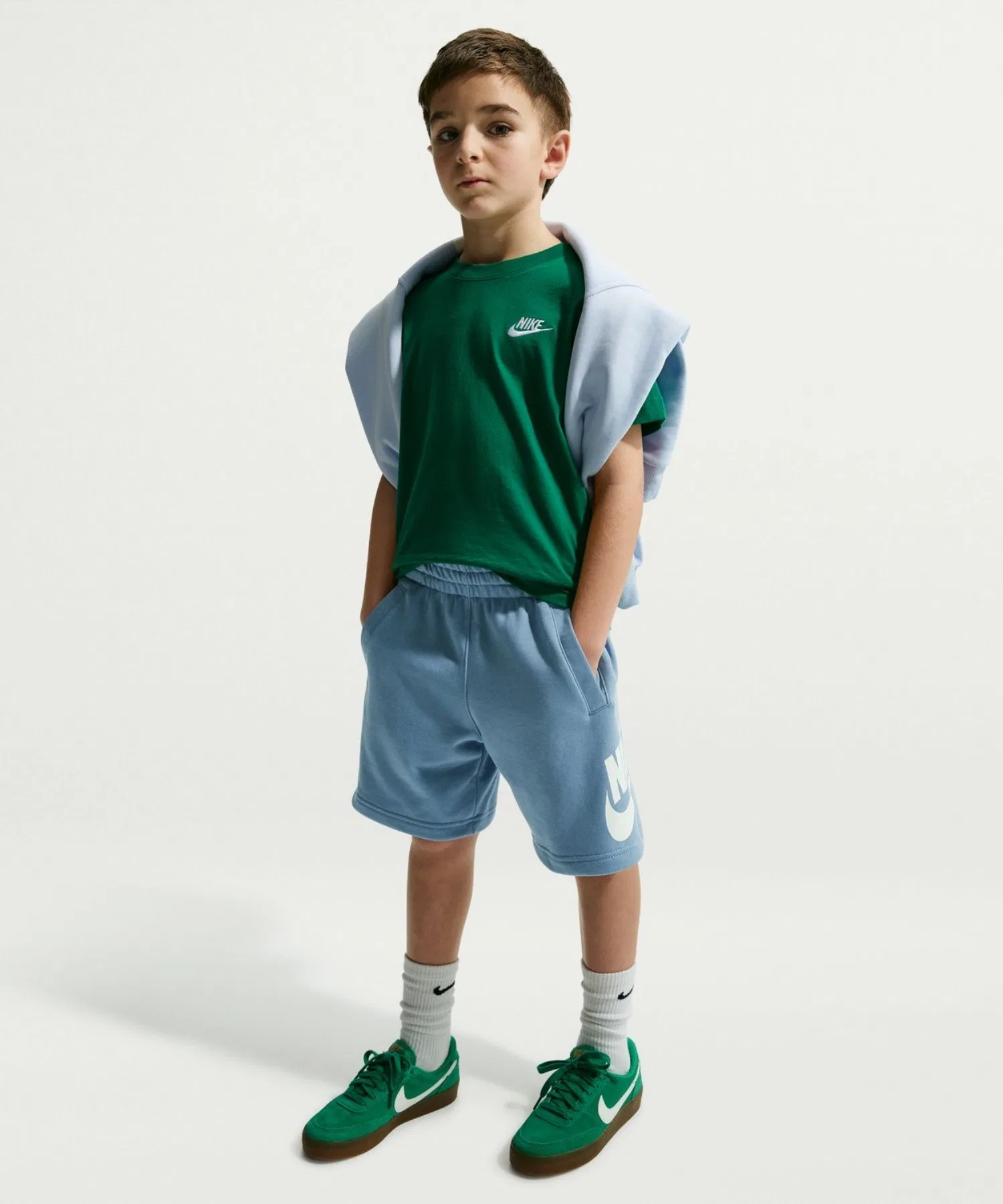 Детские шорты Nike Club Fleece Hybrid чёрные — фото 2