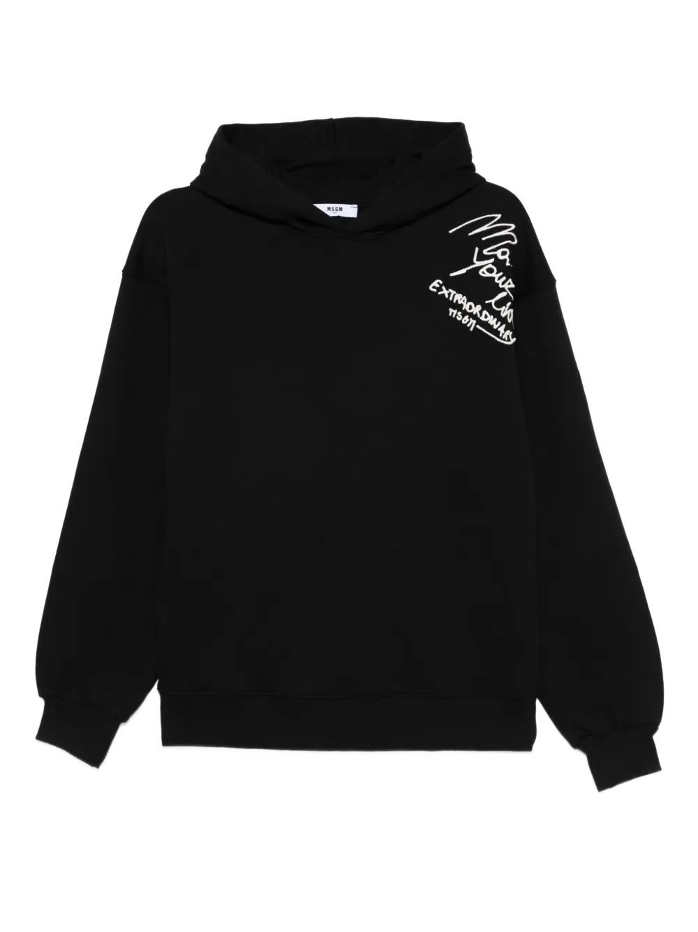 

Худи с вышитым логотипом MSGM Kids, черный