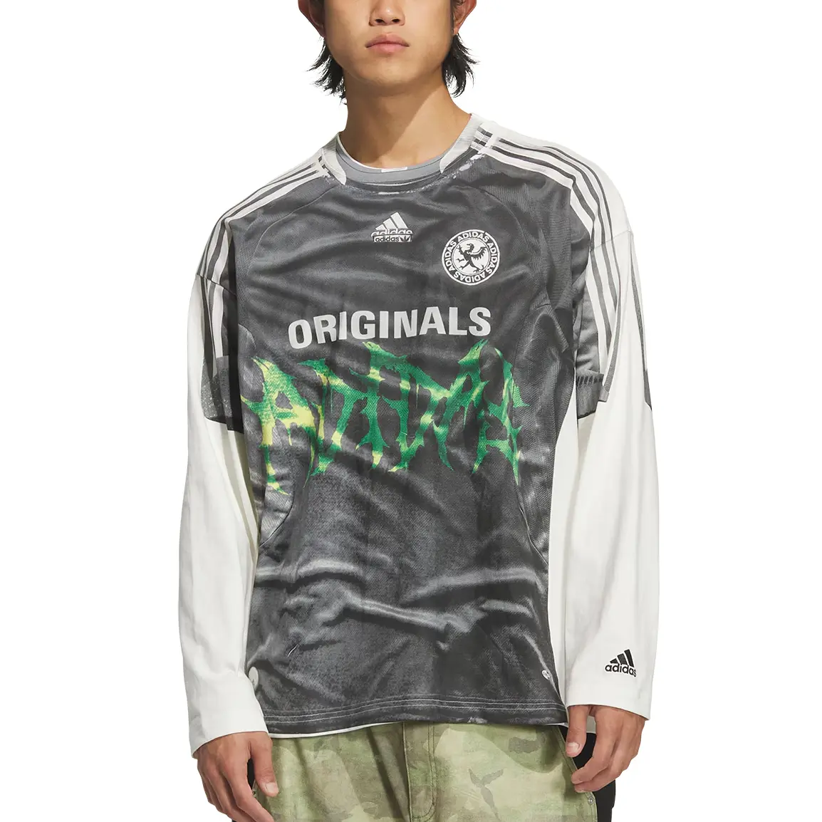 Футболка Top FW25 SNBN GFX Unisex Adidas Originals, серый/белый — фото 4