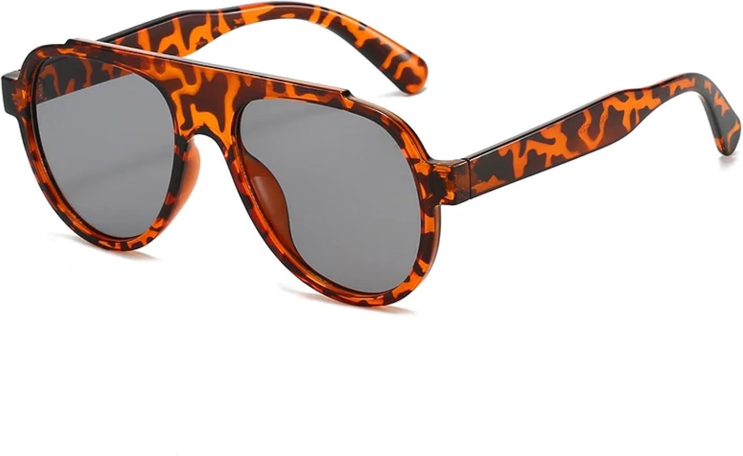 

Модные мужские солнцезащитные очки большого размера в стиле ретро с градиентным переходом, защита от УФ-излучения UV400, трендовые желто-синие солнцезащитные очки TVTBBVV, Leopard Light Gray