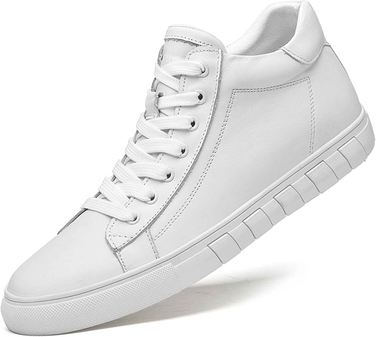 

Мужские ретро кроссовки премиум-класса из кожи с высоким верхом, мужские стильные повседневные туфли Abborora, белый