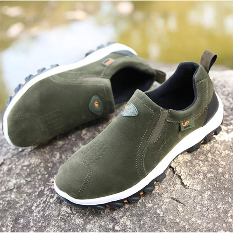 

Мужские ортопедические слипоны из канваса, повседневные дышащие нескользящие уличные лоферы, кеды для вождения при подошвенном фасците, для облегчения боли при ходьбе, лодочные туфли RiceelSor, синий