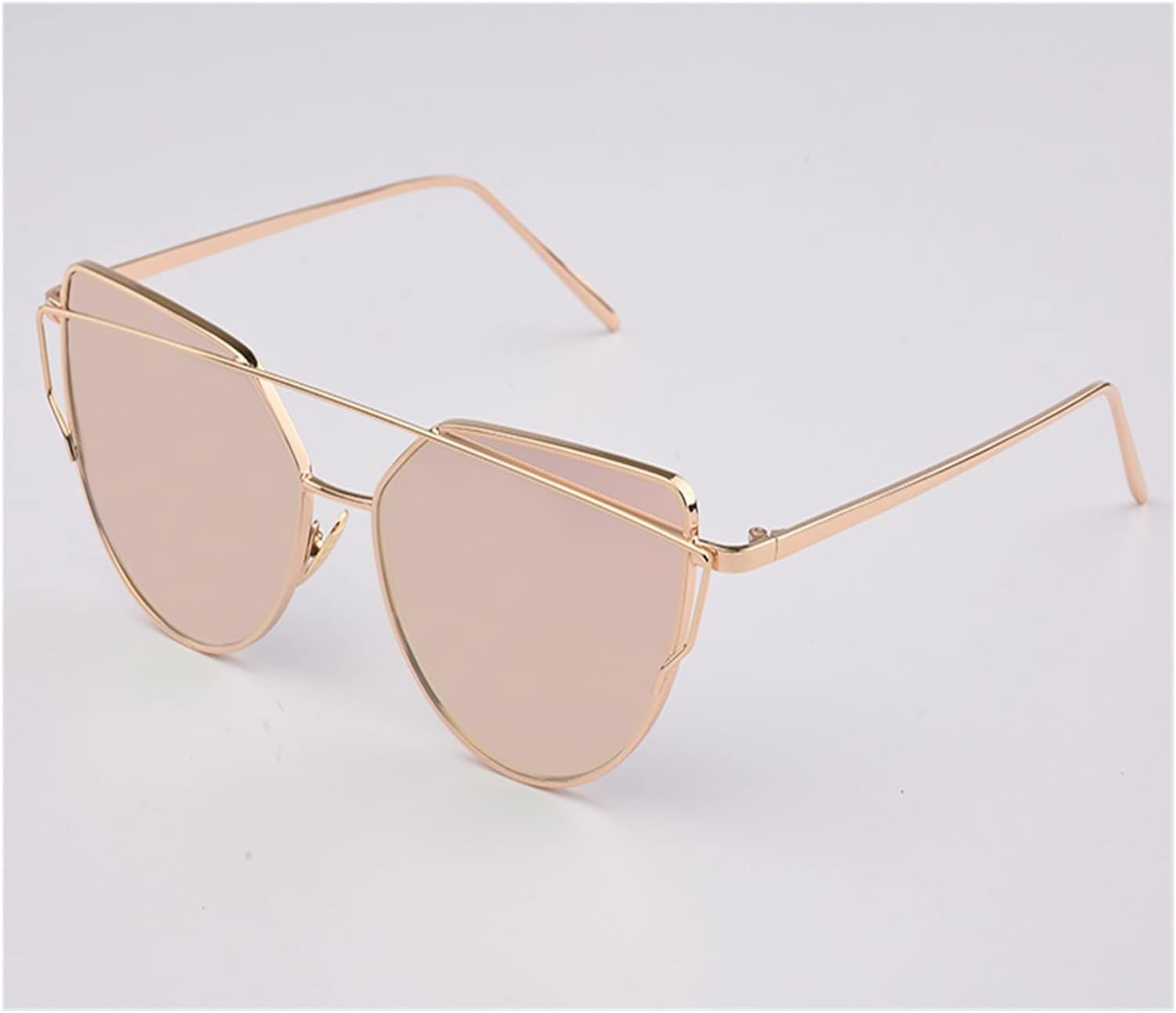

Роскошные солнцезащитные очки «кошачий глаз» с плоской верхней частью. Женские солнцезащитные очки с двойной оправой из сплава. Защита от ультрафиолета UV400 YGDBXHYD, Gold Frame Pink