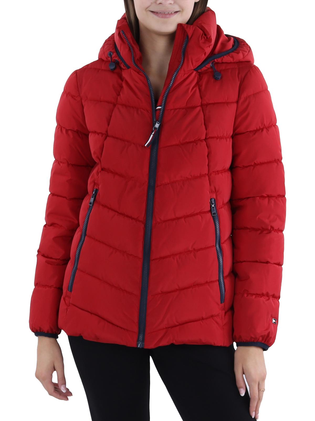 

Женская утепленная стеганая куртка с капюшоном Tommy Hilfiger, малиновый