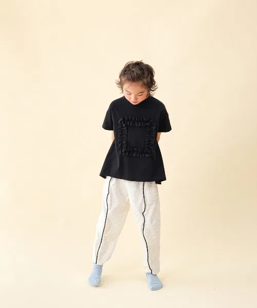 Детские брюки с волнообразным краем Unica белые