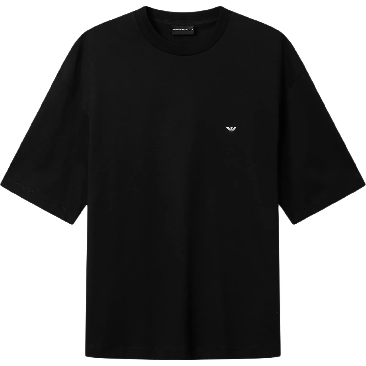 Бейсик футболка с круглым вырезом из хлопкового джерси EMPORIO ARMANI, черный