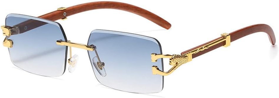 

Солнцезащитные очки MUTYNE с синими градиентными линзами, металлические, для мужчин и женщин, роскошные дизайнерские, без оправы, маленькие квадратные, для мужчин, E06 Gold Blue