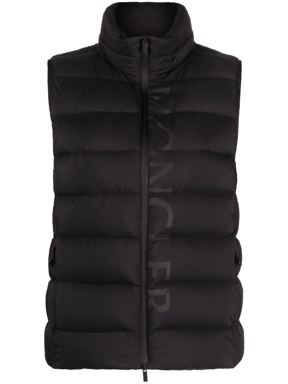 

Дутый жилет с логотипом MONCLER, черный