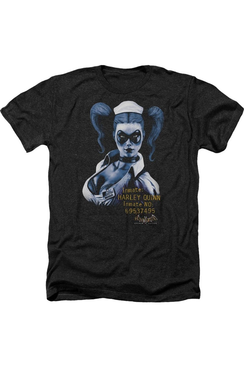 

Футболка Batman Arkham Asylum Arkham Harley Quinn для взрослых Heather Gildan, черный