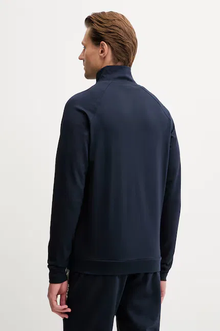 Бомбер мужской из мягкого хлопка Authentic Jacket Z BOSS, темно-синий — фото 3