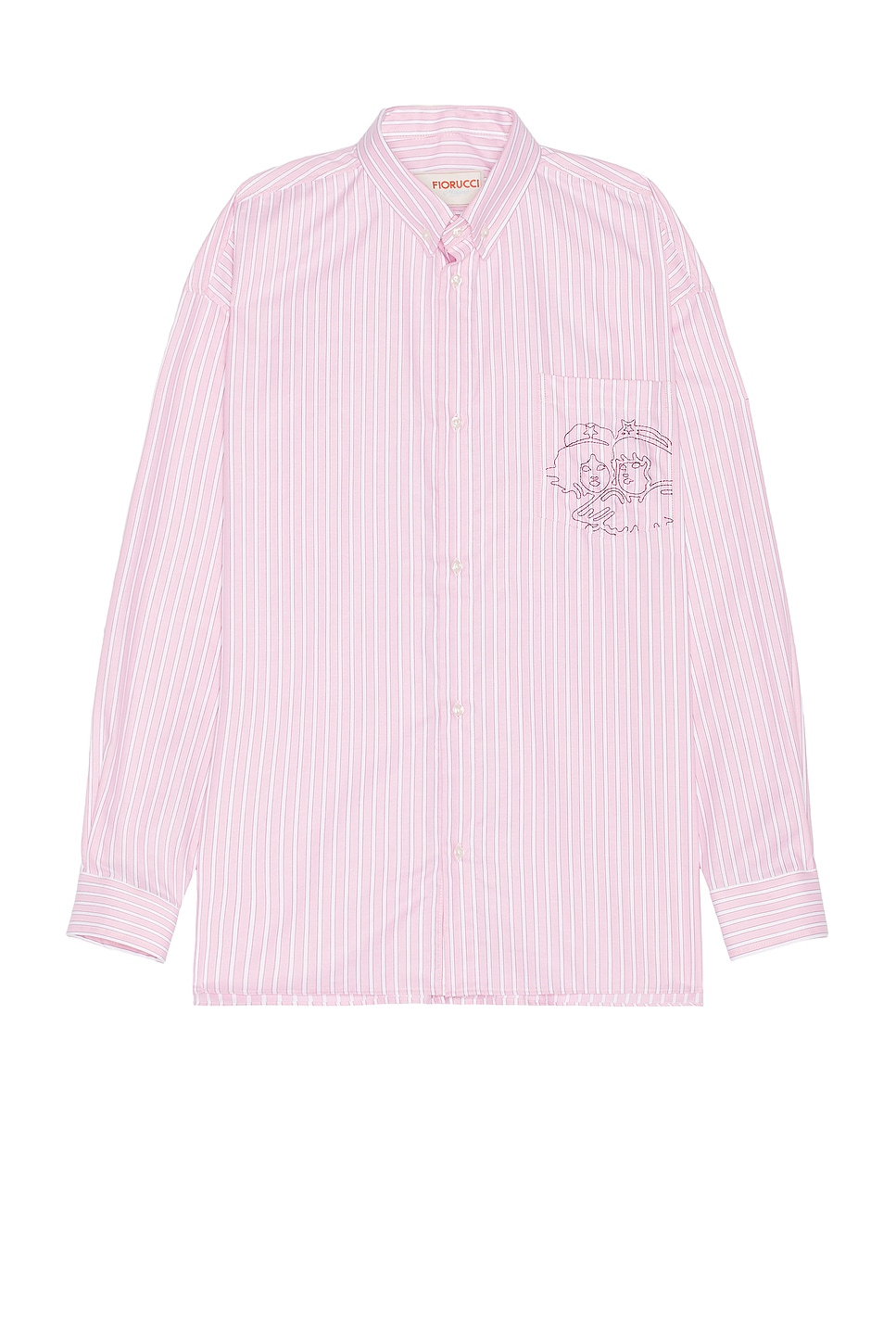 

Полосатая рубашка с вышивкой «ангел» Fiorucci, розовый