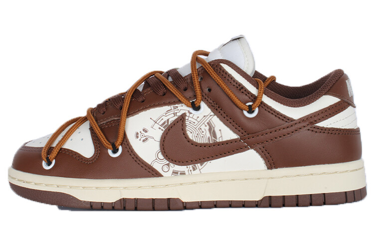 

Кроссовки Nike Dunk Skateboard Shoes Women's Low-Top Brown White, коричневый