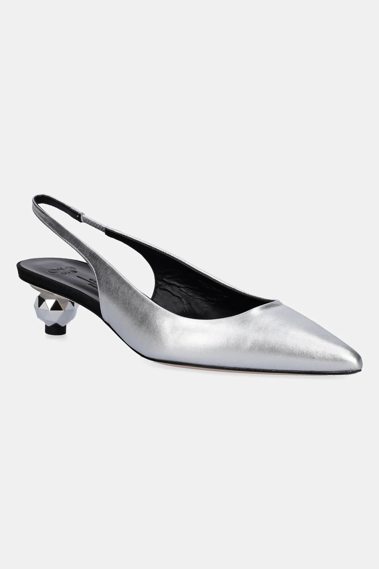 Туфли-лодочки из кожи GALLICO Weekend Max Mara, серебряный
