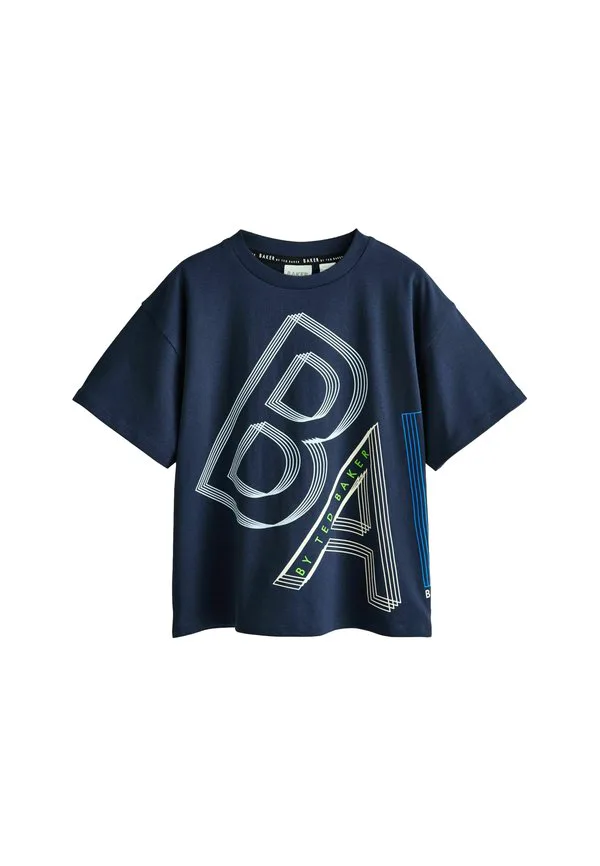 Футболка стандартного кроя с графическим принтом в виде букв. Baker By Ted Baker, Navy