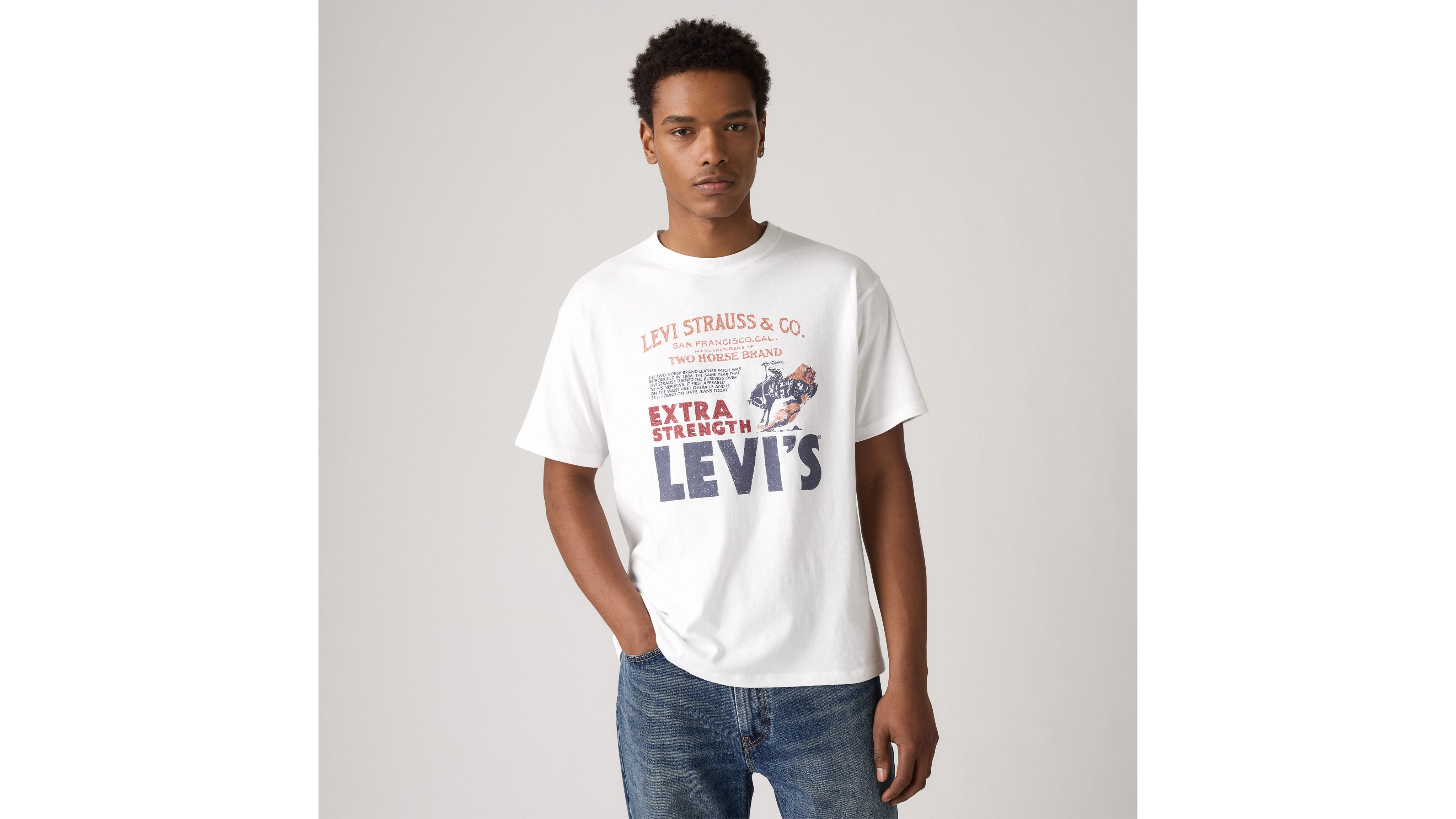 

Футболка с принтом Vintage Fit Levi's, White Plus - White