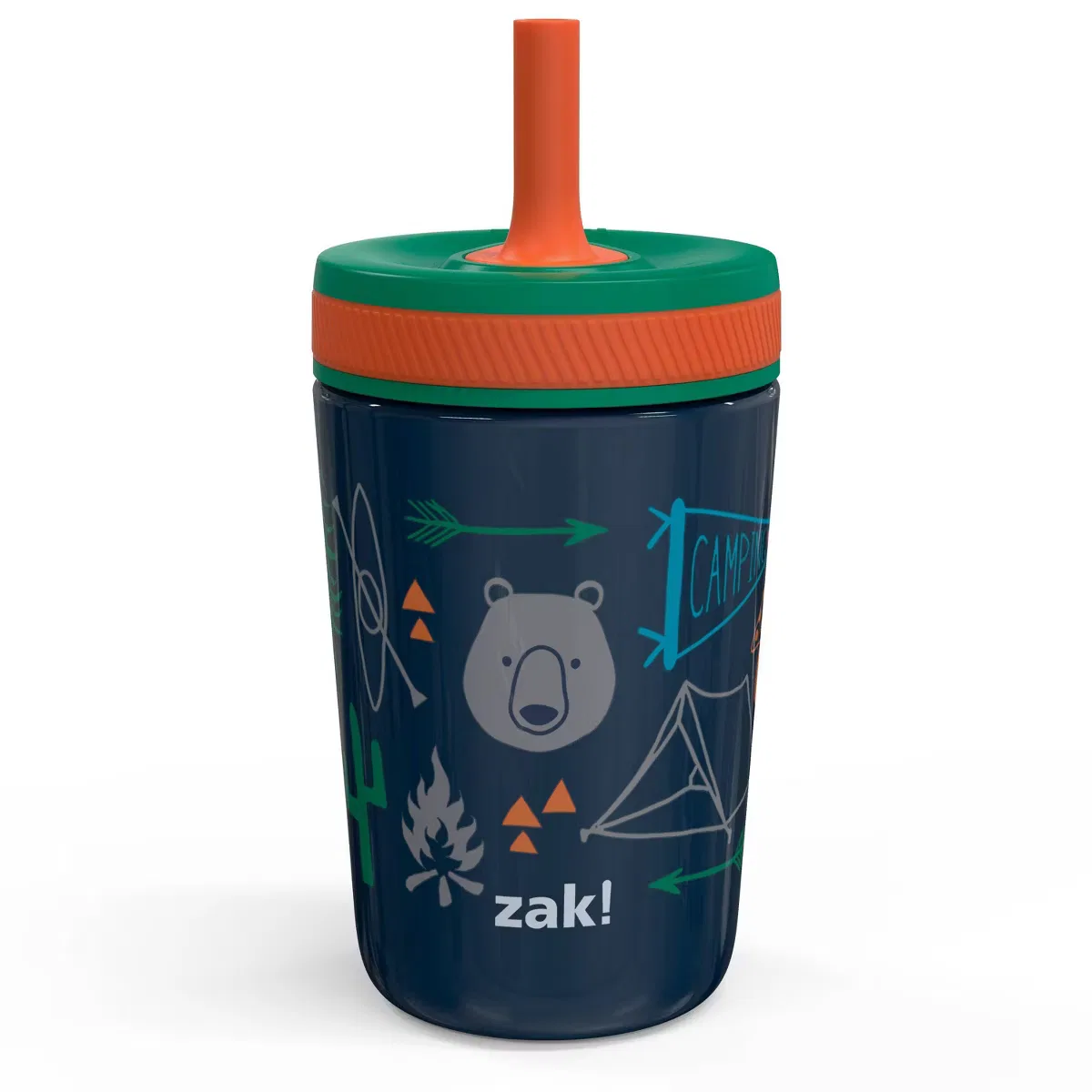 Детский термостакан с трубочкой 350 мл из нержавеющей стали Kelso Tumbler Zak Designs, Camp