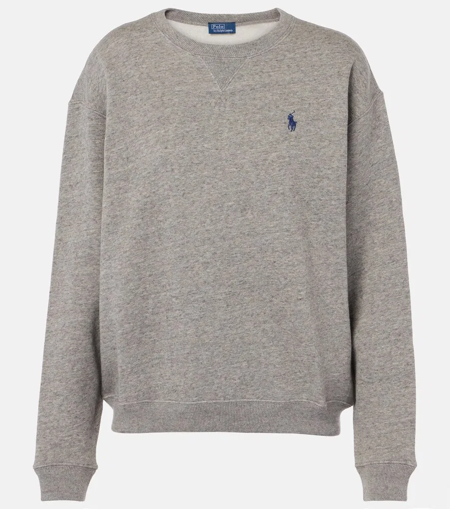 Толстовка из смесовой хлопковой ткани Polo Ralph Lauren, серый