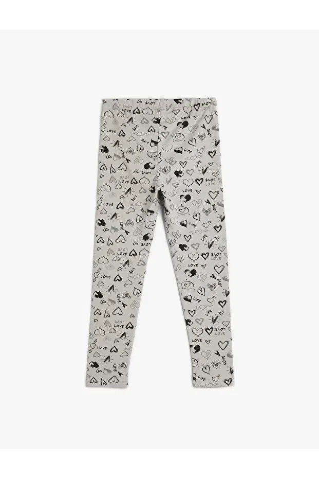 Детские леггинсы для девочек с принтом Koton, Gray Patterned — фото 2