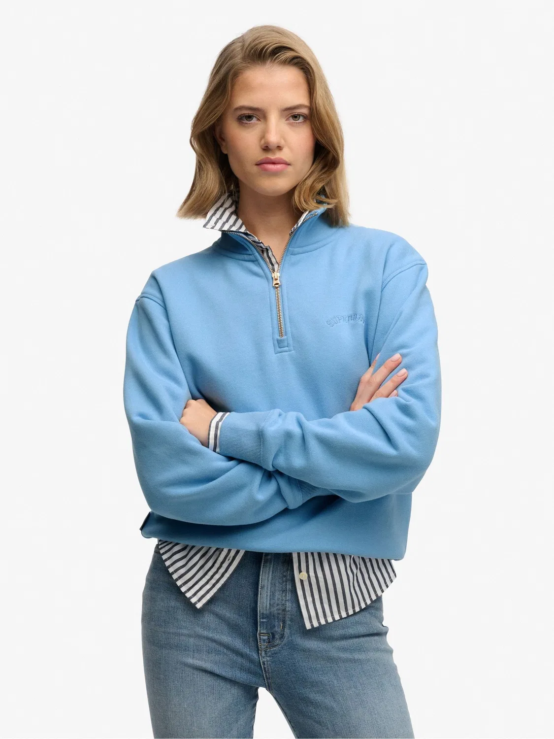 Свитер с полузастежкой Essential Logo Superdry, синий
