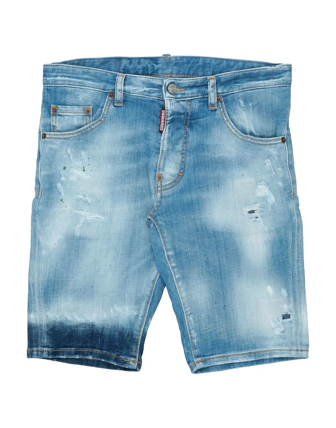 Детские джинсовые шорты для мальчиков с кожаными вставками Dsquared2, синий